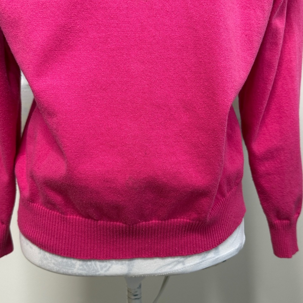 SWEATER, Cardigan, Long Sleeve, Button down, Embellished, Bright Pink - Picture 4 of 8